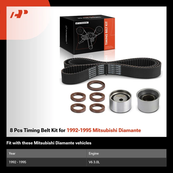 8 Pcs Timing Belt Kit for 1992-1995 Mitsubishi Diamante