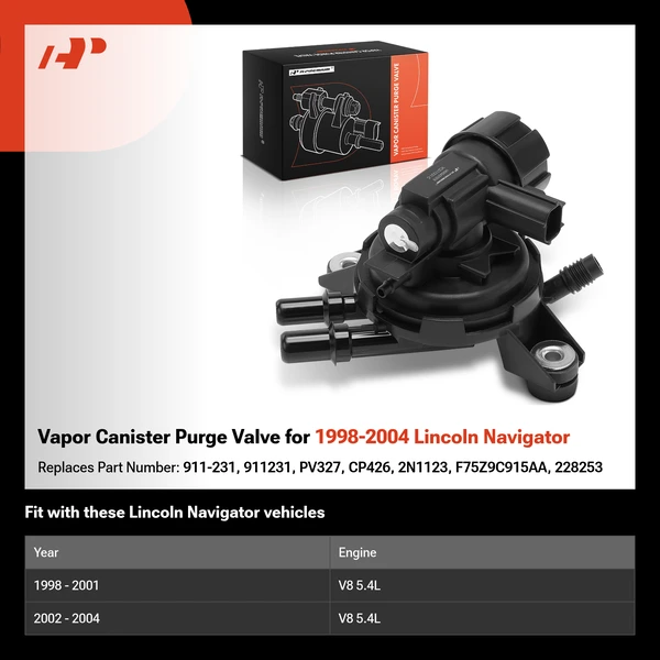 Vapor Canister Purge Valve for 1998-2004 Lincoln Navigator