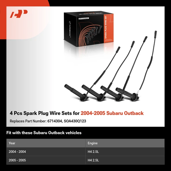 4 Pcs Spark Plug Wire Sets for 2004-2005 Subaru Outback