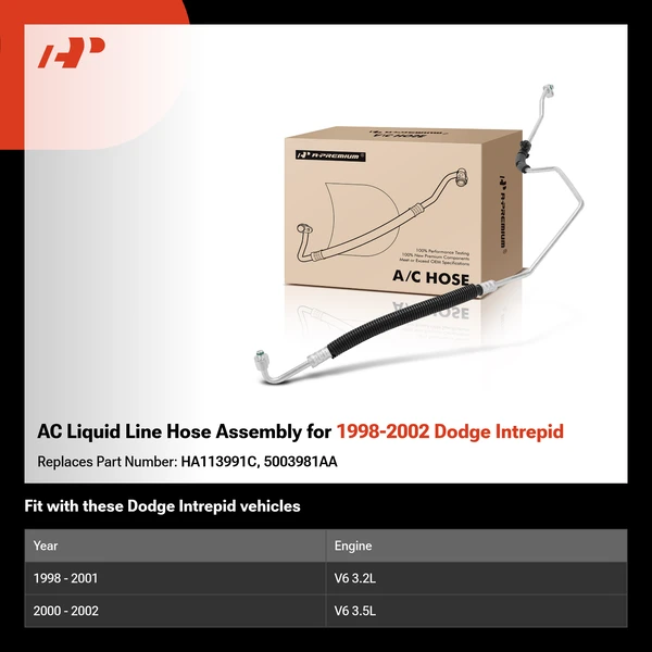 AC Liquid Line Hose Assembly for 1998-2002 Dodge Intrepid