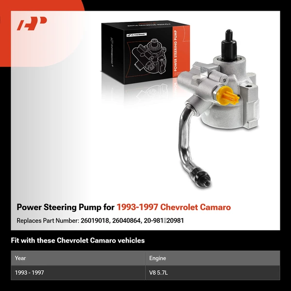 Power Steering Pump for 1993-1997 Chevrolet Camaro