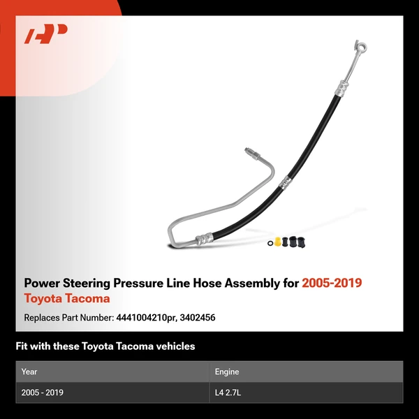 Power Steering Pressure Line Hose Assembly for 2005-2019 Toyota Tacoma