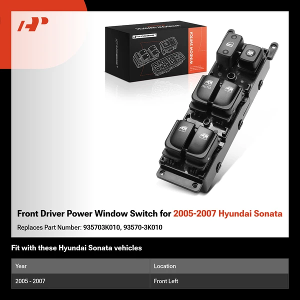 Front Driver Power Window Switch for 2005-2007 Hyundai Sonata
