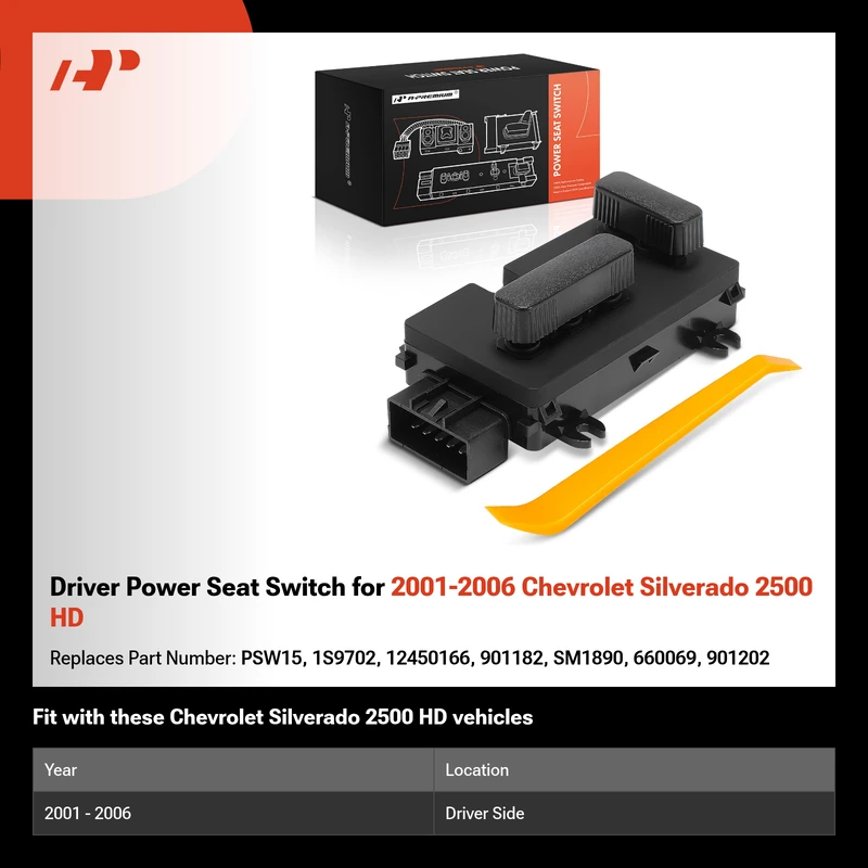 Driver Power Seat Switch for 2001-2006 Chevrolet Silverado 2500 HD