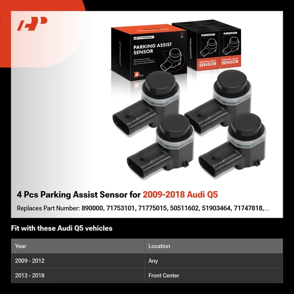4 Pcs Parking Assist Sensor for 2009-2018 Audi Q5