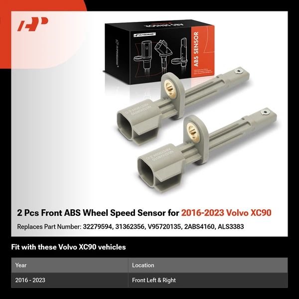 2 Pcs Front ABS Wheel Speed Sensor for 2016-2023 Volvo XC90