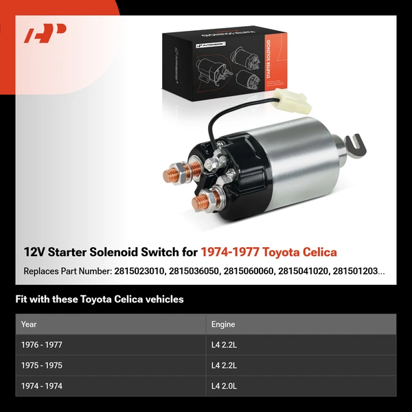 12V Starter Solenoid Switch for 1974-1977 Toyota Celica