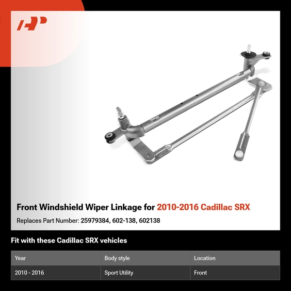 Front Windshield Wiper Linkage for 2010-2016 Cadillac SRX