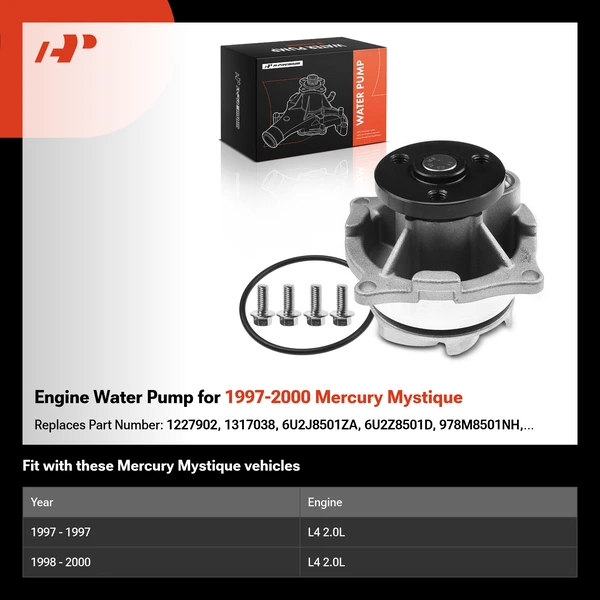 Engine Water Pump for 1997-2000 Mercury Mystique