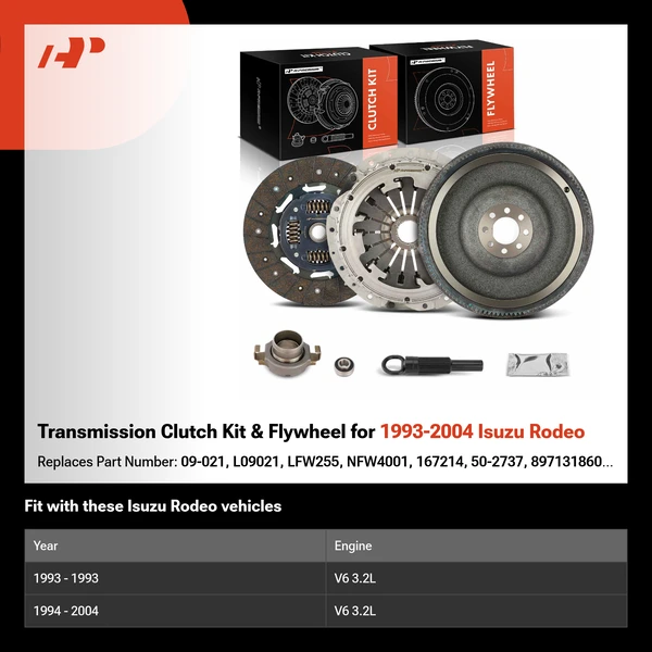 Transmission Clutch Kit & Flywheel for 1993-2004 Isuzu Rodeo