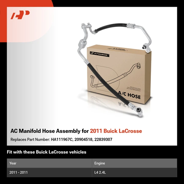 AC Manifold Hose Assembly for 2011 Buick LaCrosse