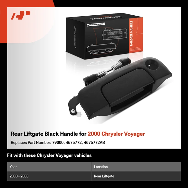 Rear Liftgate Black Handle for 2000 Chrysler Voyager
