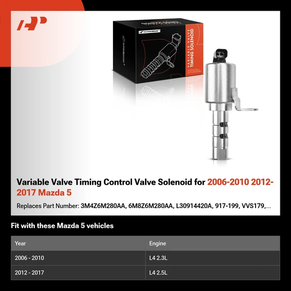 Variable Valve Timing Control Valve Solenoid for 2006-2010 2012-2017 Mazda 5