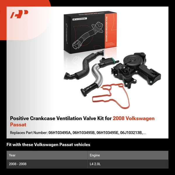 Positive Crankcase Ventilation Valve Kit for 2008 Volkswagen Passat