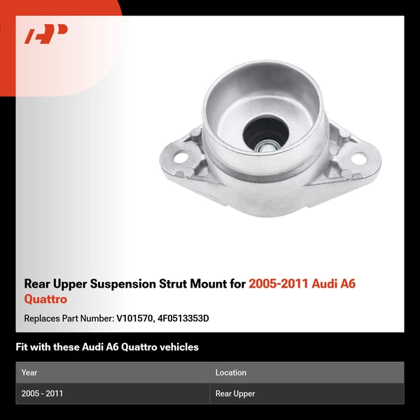 Rear Upper Suspension Strut Mount for 2005-2011 Audi A6 Quattro