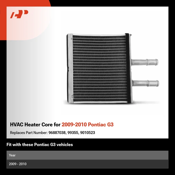 HVAC Heater Core for 2009-2010 Pontiac G3