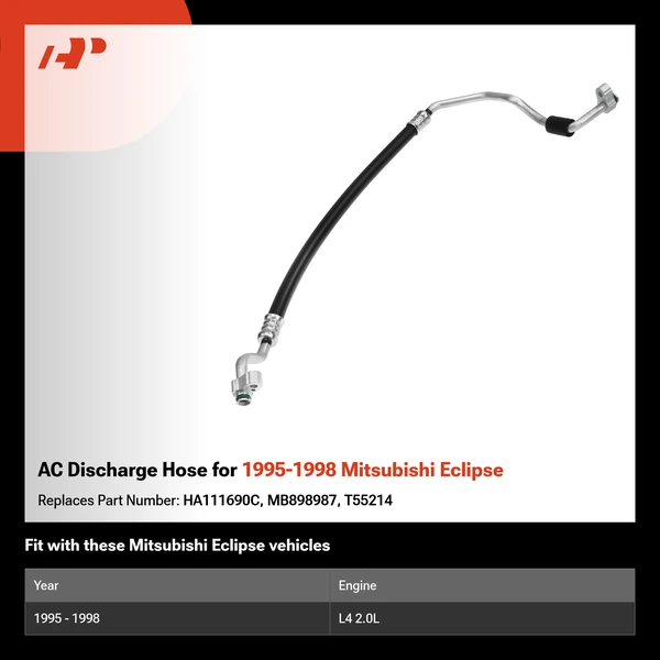 AC Discharge Hose for 1995-1998 Mitsubishi Eclipse