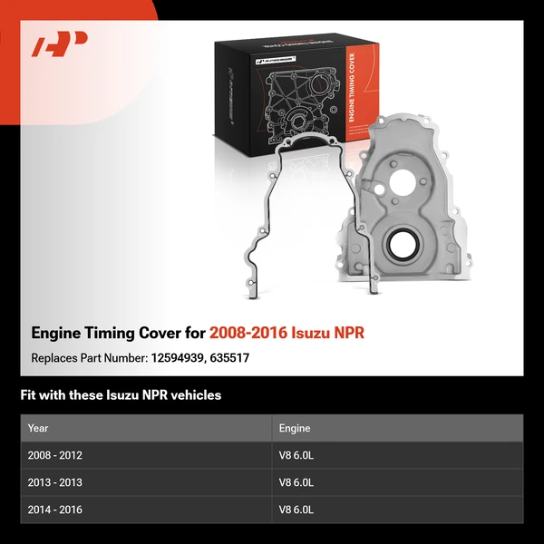 Engine Timing Cover for 2008-2016 Isuzu NPR