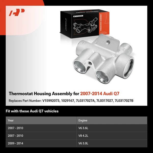 Thermostat Housing Assembly for 2007-2014 Audi Q7