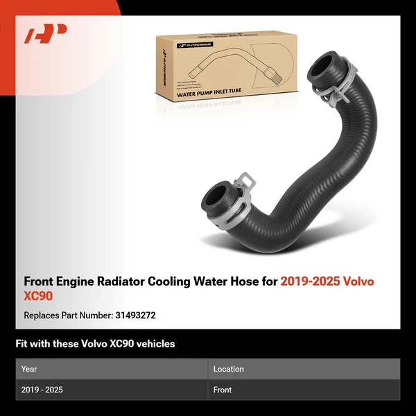 Front Engine Radiator Cooling Water Hose for 2019-2025 Volvo XC90
