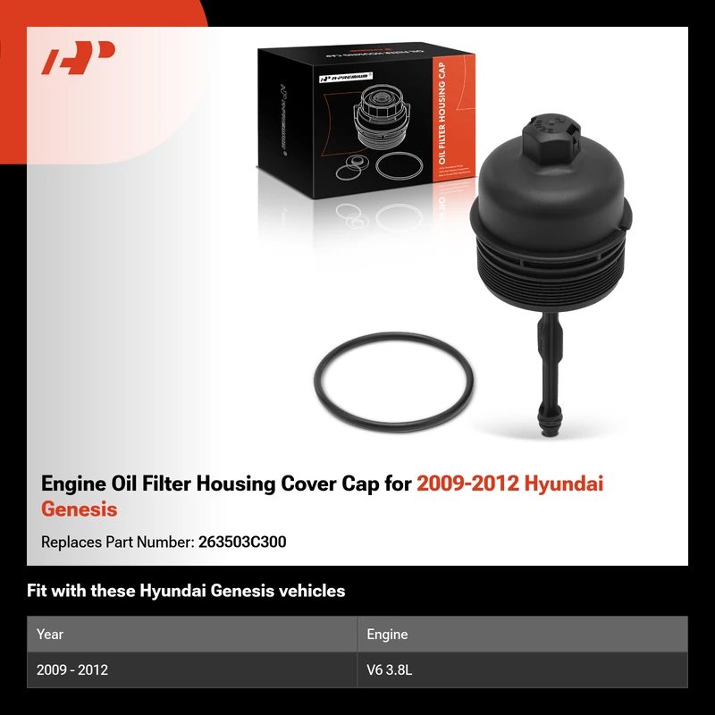 Engine Oil Filter Housing Cover Cap for 2009-2012 Hyundai Genesis