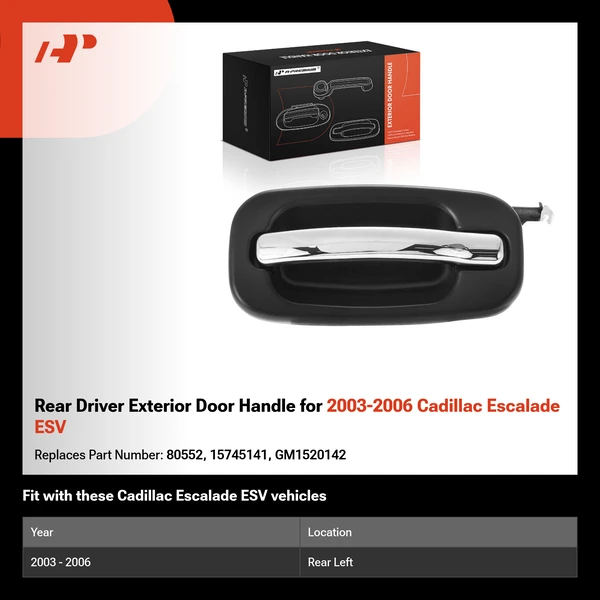Rear Driver Exterior Door Handle for 2003-2006 Cadillac Escalade ESV