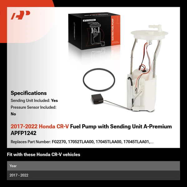 2017-2022 Honda CR-V Fuel Pump with Sending Unit A-Premium APFP1242