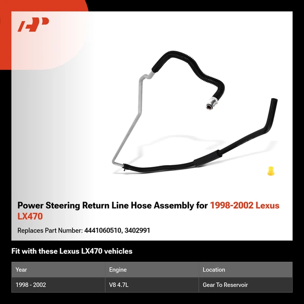 Power Steering Return Line Hose Assembly for 1998-2002 Lexus LX470