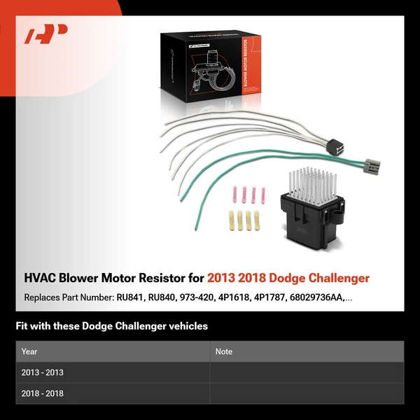 HVAC Blower Motor Resistor for 2013 2018 Dodge Challenger
