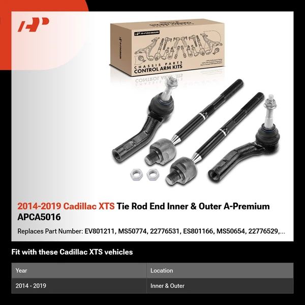 2014-2019 Cadillac XTS Tie Rod End Inner & Outer A-Premium APCA5016