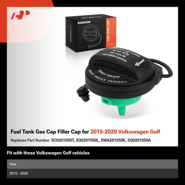 Fuel Tank Gas Cap Filler Cap for 2015-2020 Volkswagen Golf