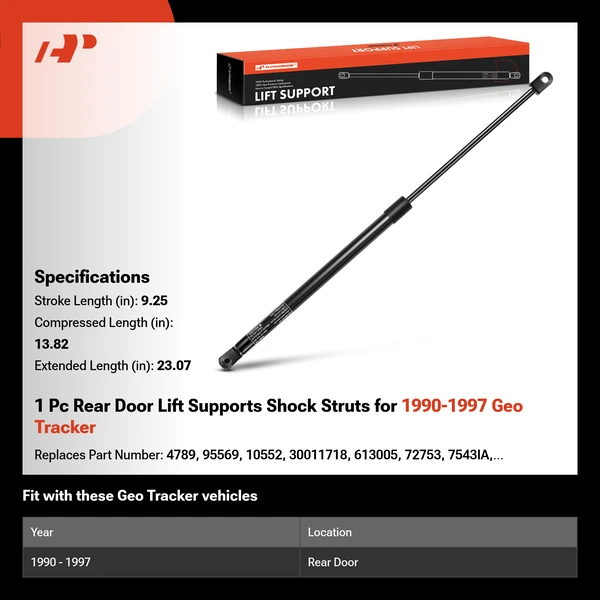 1 Pc Rear Door Lift Supports Shock Struts for 1990-1997 Geo Tracker