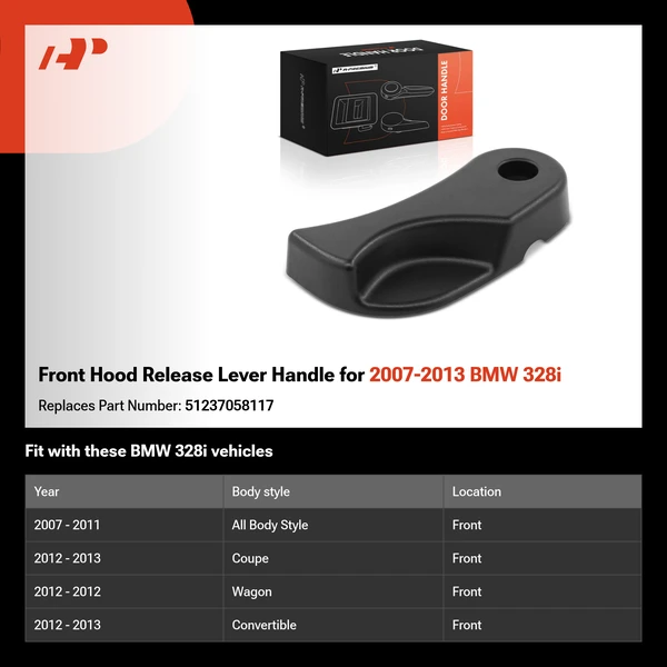 Front Hood Release Lever Handle for 2007-2013 BMW 328i