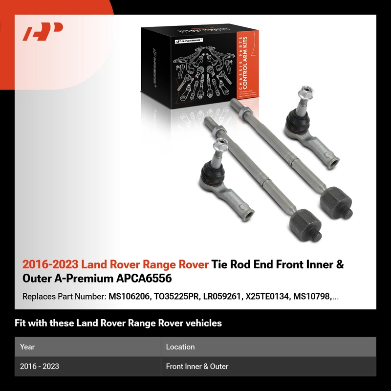 2016-2023 Land Rover Range Rover Tie Rod End Front Inner & Outer A-Premium APCA6556