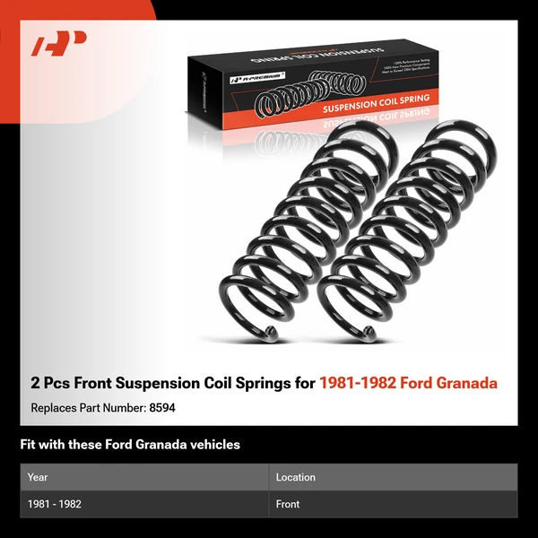 2 Pcs Front Suspension Coil Springs for 1981-1982 Ford Granada