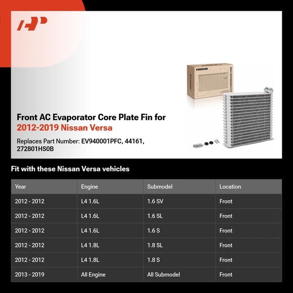 Front AC Evaporator Core Plate Fin for 2012-2019 Nissan Versa