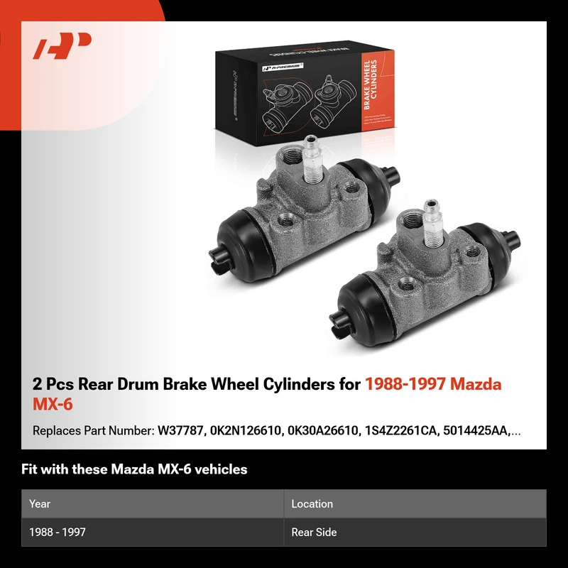 2 Pcs Rear Drum Brake Wheel Cylinders for 1988-1997 Mazda MX-6