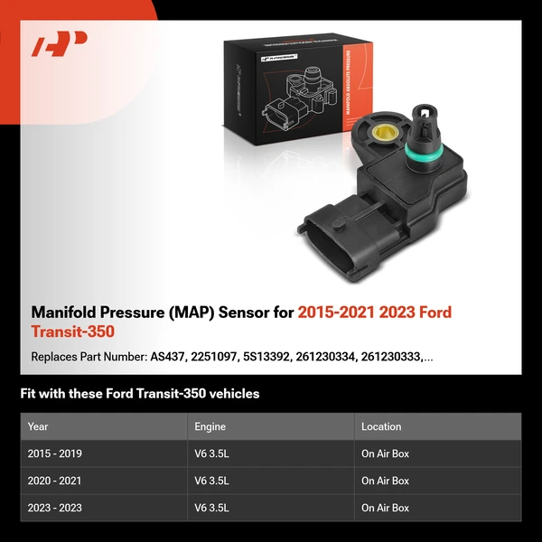 Manifold Pressure (MAP) Sensor for 2015-2021 2023 Ford Transit-350