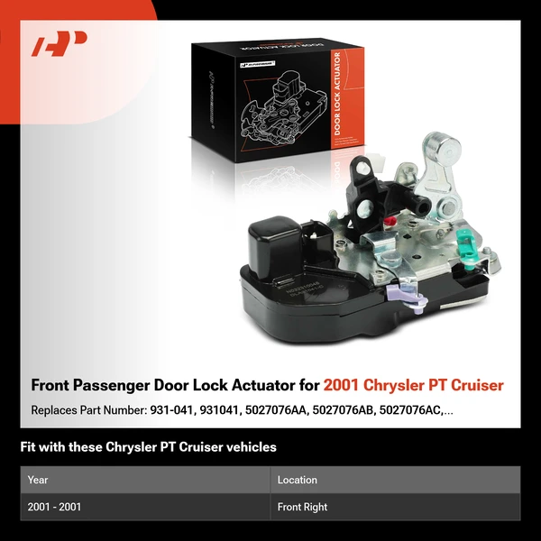 Front Passenger Door Lock Actuator for 2001 Chrysler PT Cruiser