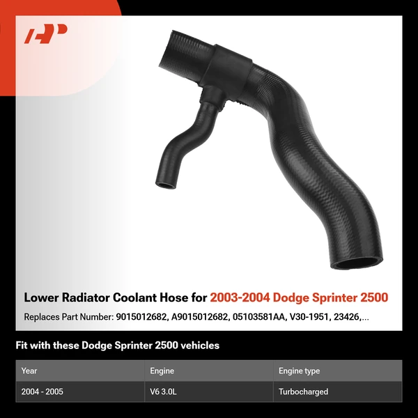 Lower Radiator Coolant Hose for 2003-2004 Dodge Sprinter 2500