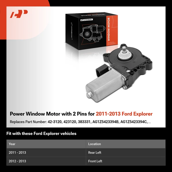 Power Window Motor with 2 Pins for 2011-2013 Ford Explorer