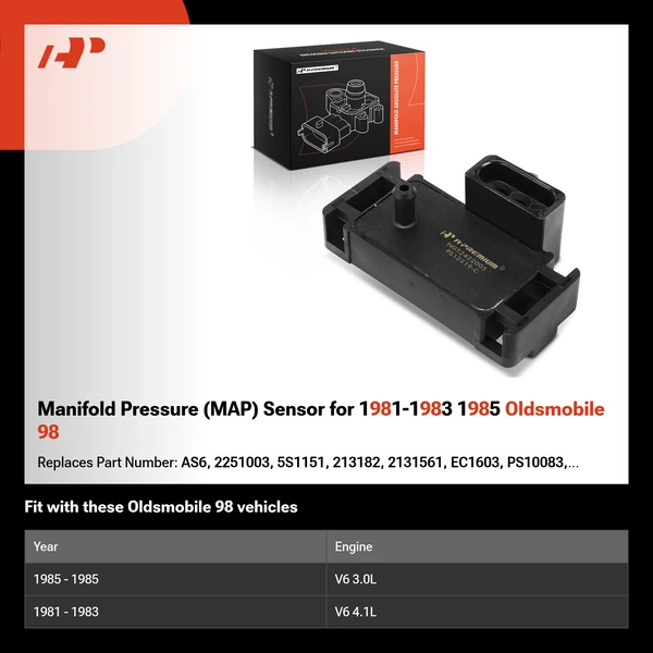 Manifold Pressure (MAP) Sensor for 1981-1983 1985 Oldsmobile 98
