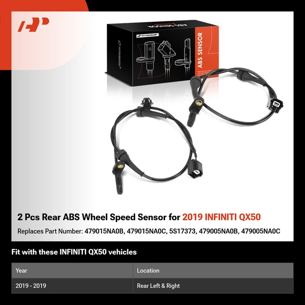 2 Pcs Rear ABS Wheel Speed Sensor for 2019 INFINITI QX50