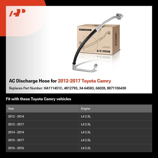 AC Discharge Hose for 2012-2017 Toyota Camry