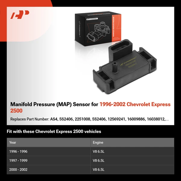 Manifold Pressure (MAP) Sensor for 1996-2002 Chevrolet Express 2500