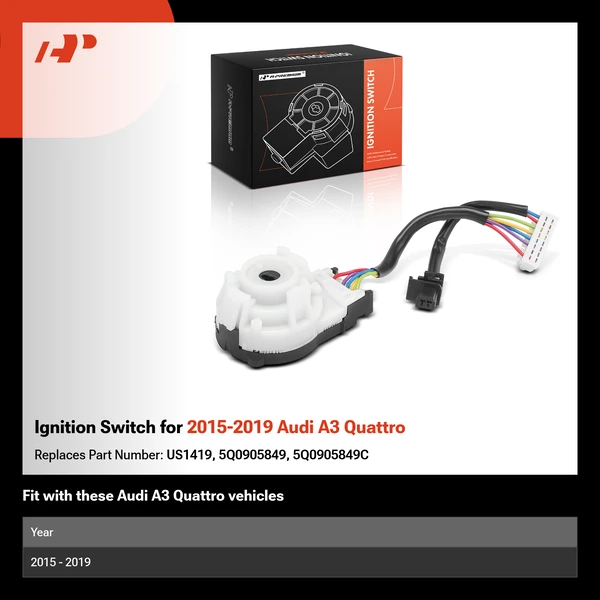 Ignition Switch for 2015-2019 Audi A3 Quattro