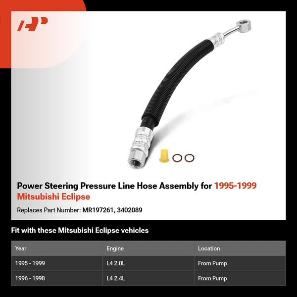 Power Steering Pressure Line Hose Assembly for 1995-1999 Mitsubishi Eclipse