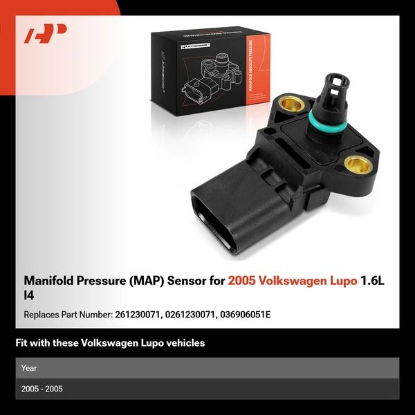 Manifold Pressure (MAP) Sensor for 2005 Volkswagen Lupo 1.6L l4
