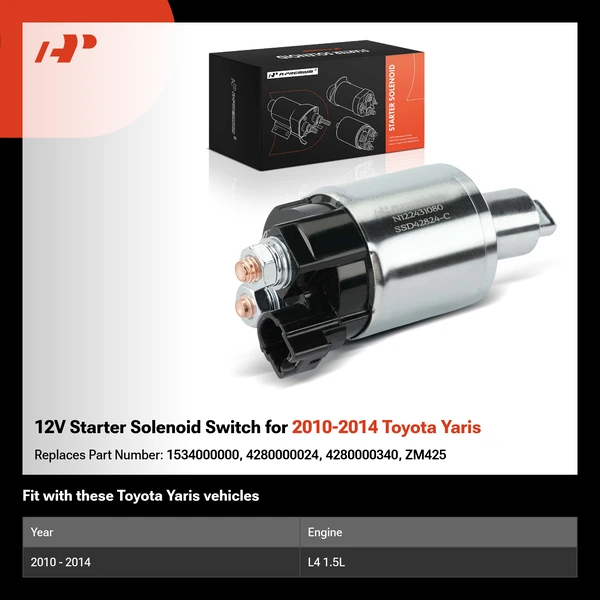 12V Starter Solenoid Switch for 2010-2014 Toyota Yaris
