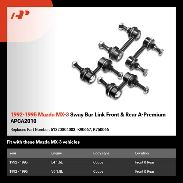 1992-1995 Mazda MX-3 Sway Bar Link Front & Rear A-Premium APCA2010